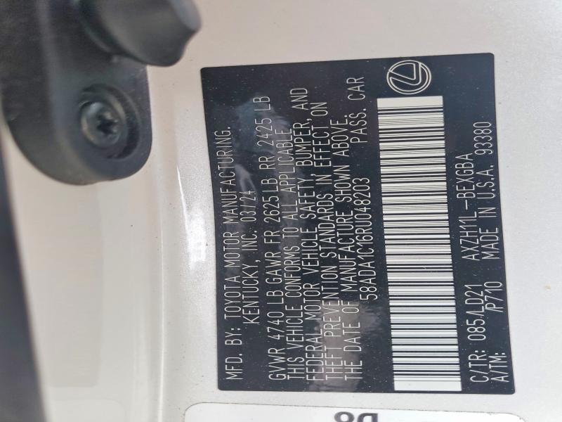 Продажа на аукционе авто 2024 Lexus Es 300h, vin: 58ADA1C16RU048203, номер лота: 53779616