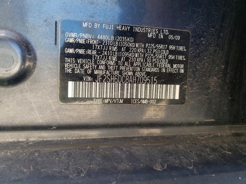 Aukcja sprzedaży 2010 Subaru Forester, vin: JF2SH6DC8AH709515, numer aukcji: 51477956
