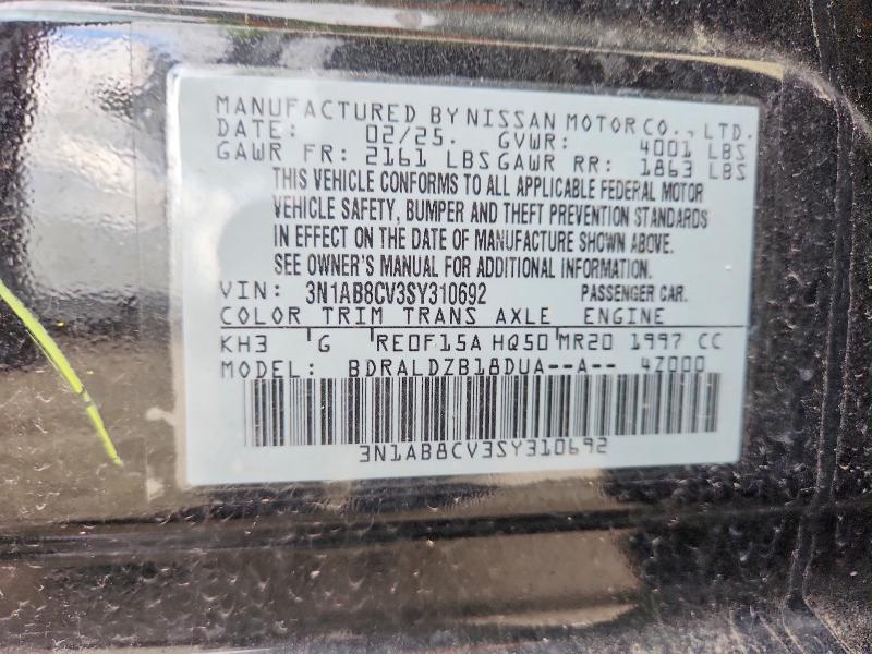 Aukcja sprzedaży 2025 Nissan Sentra, vin: 3N1AB8CV3SY310692, numer aukcji: 52922026