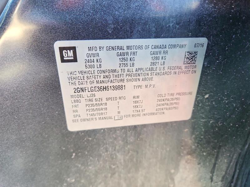 Aukcja sprzedaży 2017 Chevrolet Equinox, vin: 2GNFLGE36H6139881, numer aukcji: 52366626