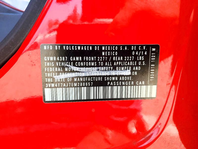 Aukcja sprzedaży 2014 Volkswagen Jetta, vin: 3VW4T7AJ7EM288657, numer aukcji: 53289706