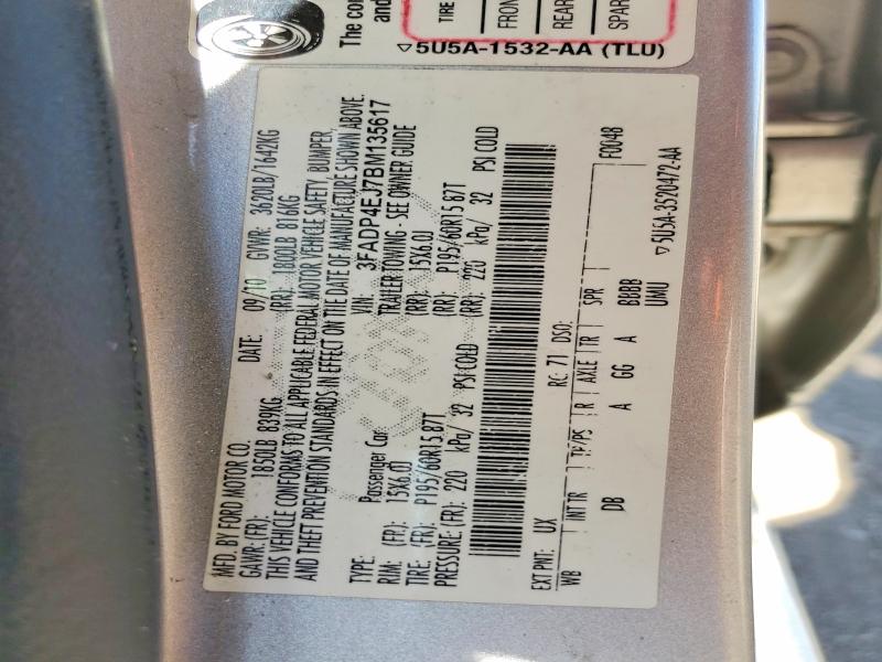 Продаж на аукціоні авто 2011 Ford Fiesta, vin: 3FADP4EJ7BM135617, номер лоту: 52829186