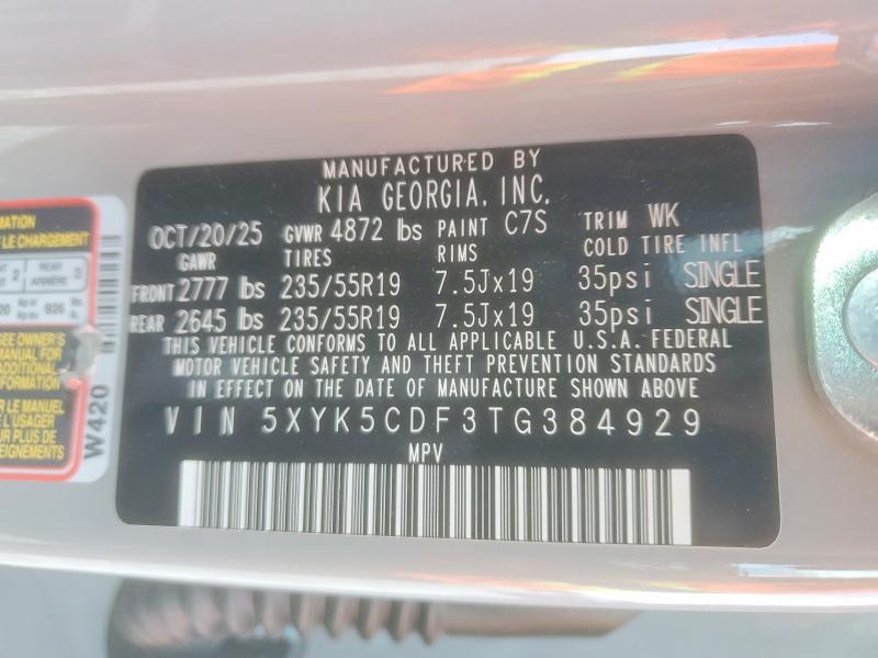 Aukcja sprzedaży 2026 Kia Sportage, vin: 5XYK5CDF3TG384929, numer aukcji: 53114776