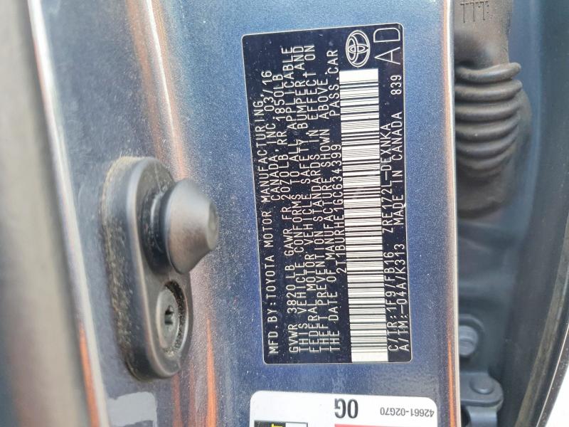 54066596 :رقم المزاد ، 2T1BURHE1GC634399 vin ، 2016 Toyota Corolla مزاد بيع