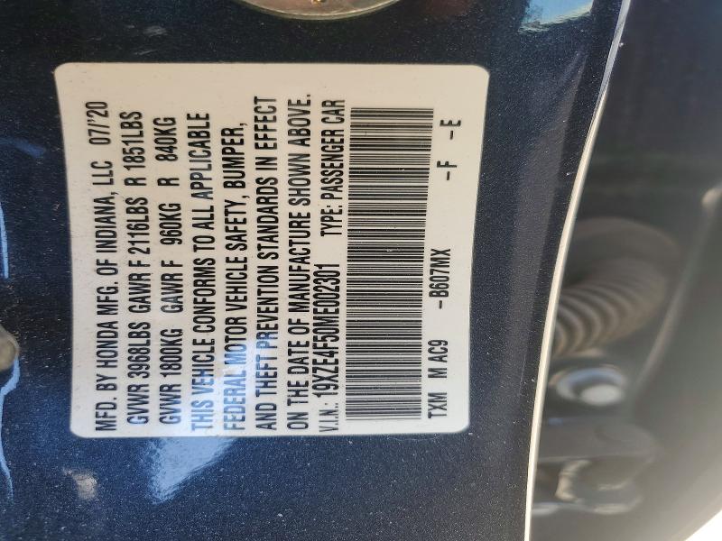 Aukcja sprzedaży 2021 Honda Insight, vin: 19XZE4F50ME002301, numer aukcji: 53648806