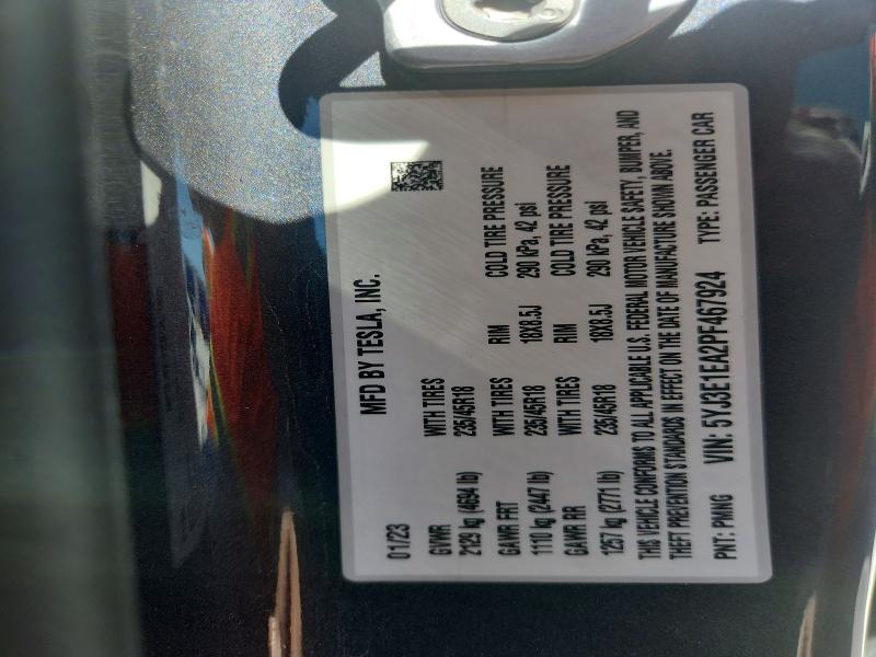 53531636 :رقم المزاد ، 5YJ3E1EA2PF467924 vin ، 2023 Tesla Model 3 مزاد بيع