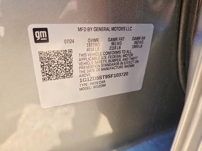 Продажа на аукционе авто 2025 Chevrolet Malibu, vin: 1G1ZD5ST9SF103720, номер лота: 53837626