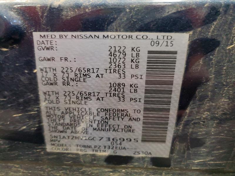 Продаж на аукціоні авто 2016 Nissan Rogue, vin: 5N1AT2MV1GC736995, номер лоту: 54289406