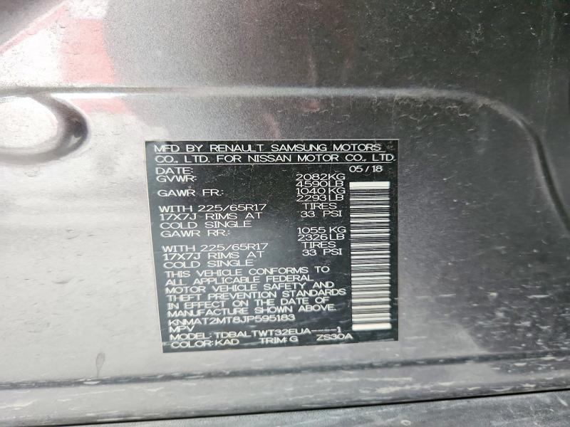 Aukcja sprzedaży 2018 Nissan Rogue, vin: KNMAT2MT8JP595183, numer aukcji: 54766826
