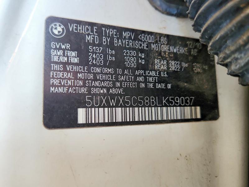 Aukcja sprzedaży 2011 Bmw X3, vin: 5UXWX5C58BLK59037, numer aukcji: 52773526