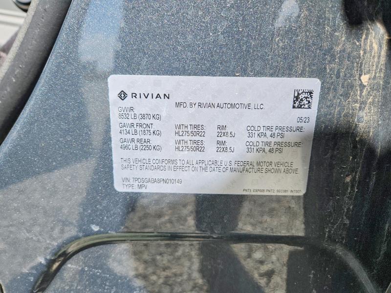 Aukcja sprzedaży 2023 Rivian R1s, vin: 7PDSGABA8PN010149, numer aukcji: 52222486