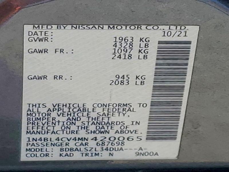Продаж на аукціоні авто 2021 Nissan Altima, vin: 1N4BL4CV4MN420065, номер лоту: 53990836