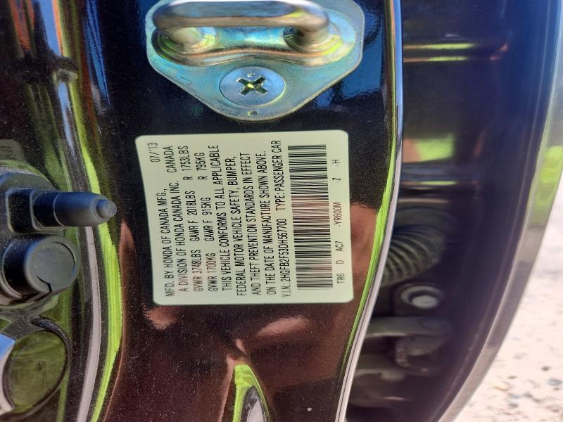 52652916 :رقم المزاد ، 2HGFB2F53DH567700 vin ، 2013 Honda Civic مزاد بيع