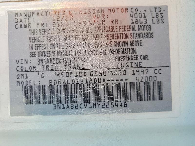54168226 :رقم المزاد ، 3N1AB8CV1MY225448 vin ، 2021 Nissan Sentra مزاد بيع