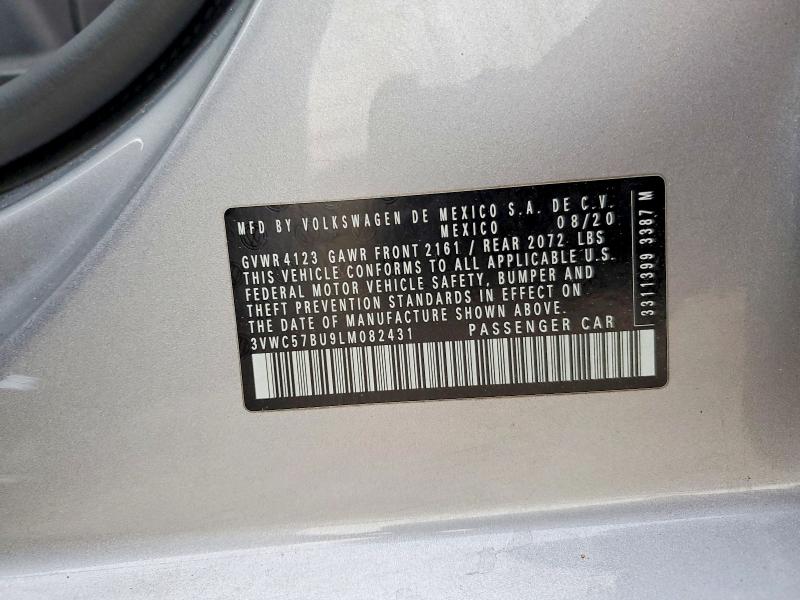 Aukcja sprzedaży 2020 Volkswagen Jetta, vin: 3VWC57BU9LM082431, numer aukcji: 55123406