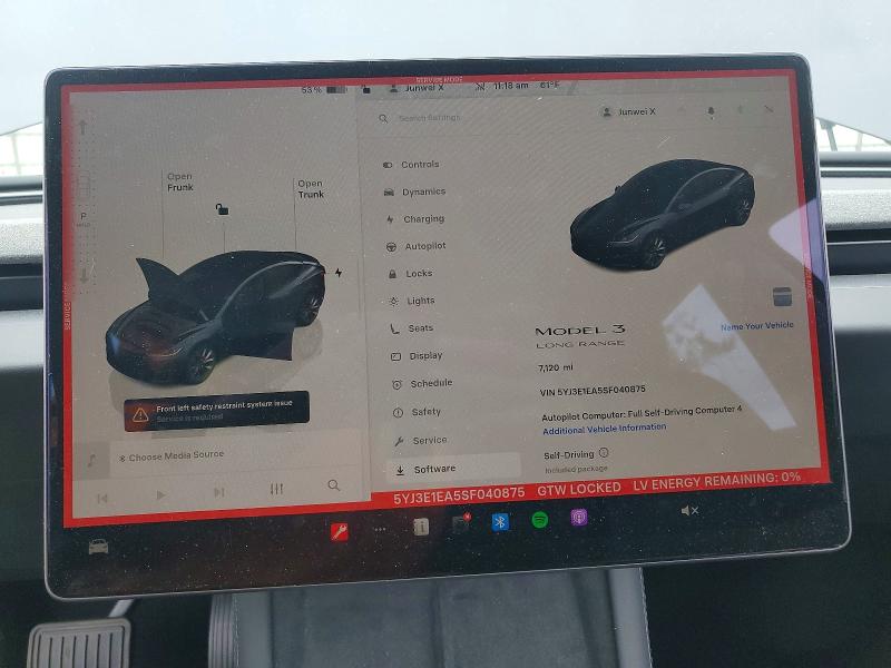 52429006 :رقم المزاد ، 5YJ3E1EA5SF040875 vin ، 2025 Tesla Model 3 مزاد بيع