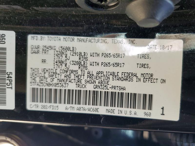 54173696 :رقم المزاد ، 5TFAZ5CN0HX053637 vin ، 2017 Toyota Tacoma مزاد بيع