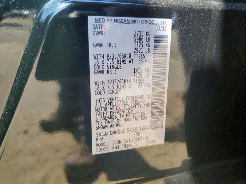 Aukcja sprzedaży 2016 Infiniti Qx60, vin: 5N1AL0MM5GC508364, numer aukcji: 54266706