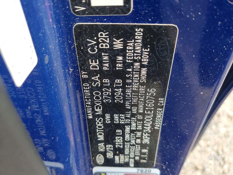 Aukcja sprzedaży 2020 Kia Forte, vin: 3KPF34AD0LE160756, numer aukcji: 53969486