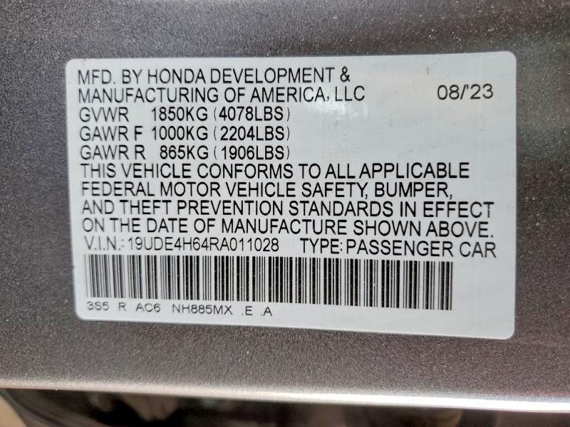 Aukcja sprzedaży 2024 Acura Integra, vin: 19UDE4H64RA011028, numer aukcji: 54181956