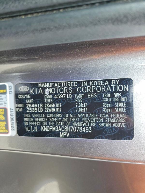 Продаж на аукціоні авто 2017 Kia Sportage, vin: KNDPM3AC8H7078493, номер лоту: 52071276