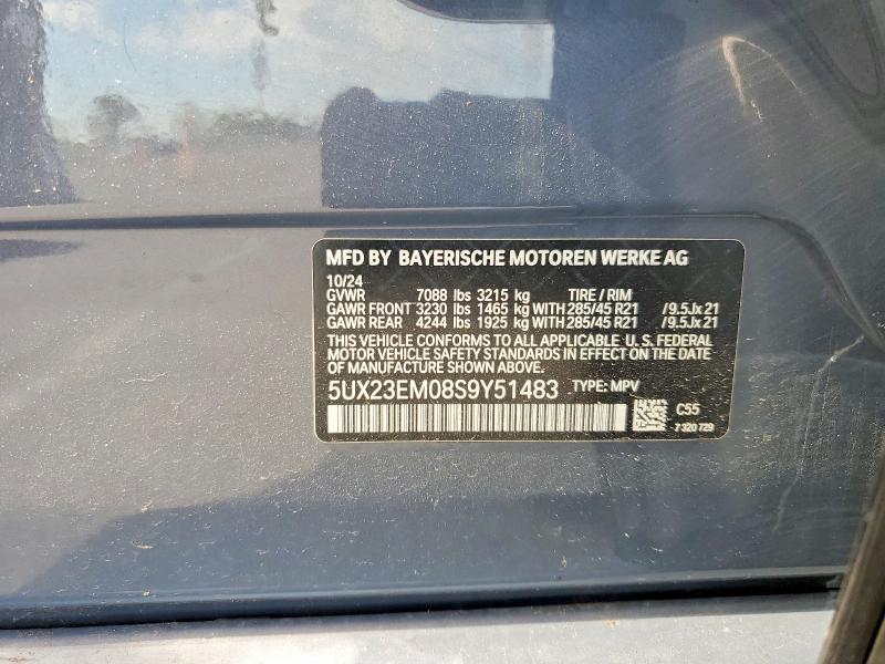 Продаж на аукціоні авто 2025 Bmw X7, vin: 5UX23EM08S9Y51483, номер лоту: 52544696