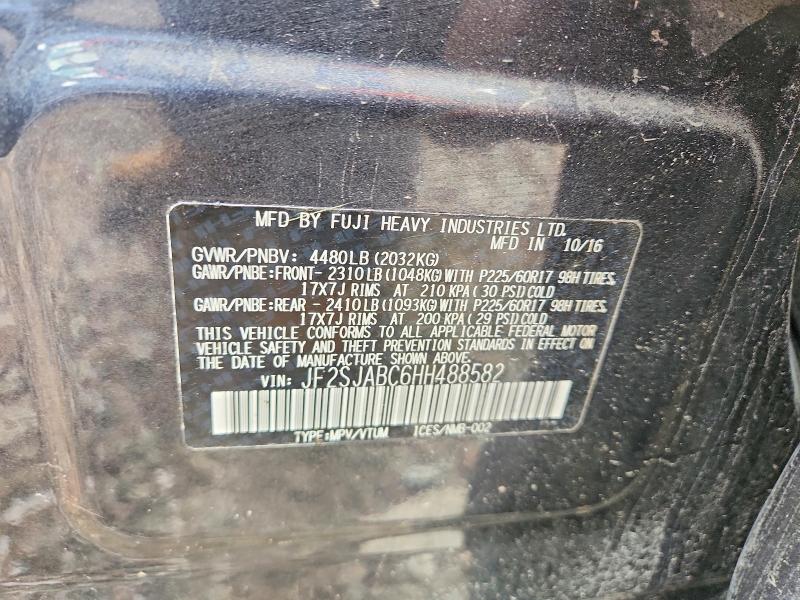 Aukcja sprzedaży 2017 Subaru Forester, vin: JF2SJABC6HH488582, numer aukcji: 52932446