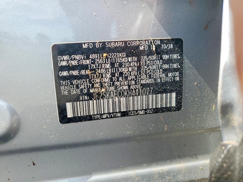 Продажа на аукционе авто 2019 Subaru Forester, vin: JF2SKAEC0KH441077, номер лота: 54793136