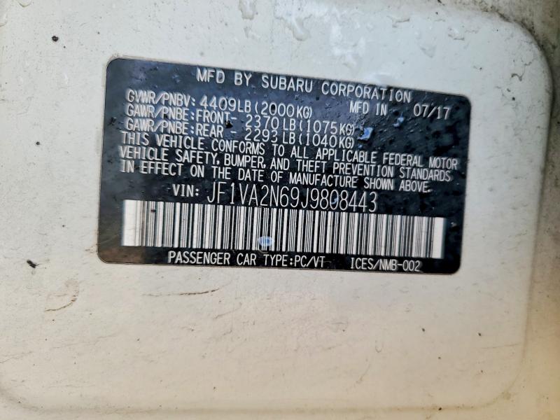 Aukcja sprzedaży 2018 Subaru Wrx, vin: JF1VA2N69J9808443, numer aukcji: 52689996