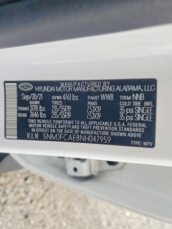Продажа на аукционе авто 2022 Hyundai Tucson, vin: 5NMJFCAE8NH047959, номер лота: 55230846