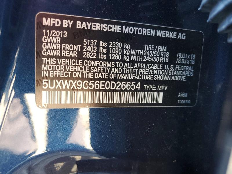 53331976 :رقم المزاد ، 5UXWX9C56E0D26654 vin ، 2014 Bmw X3 مزاد بيع