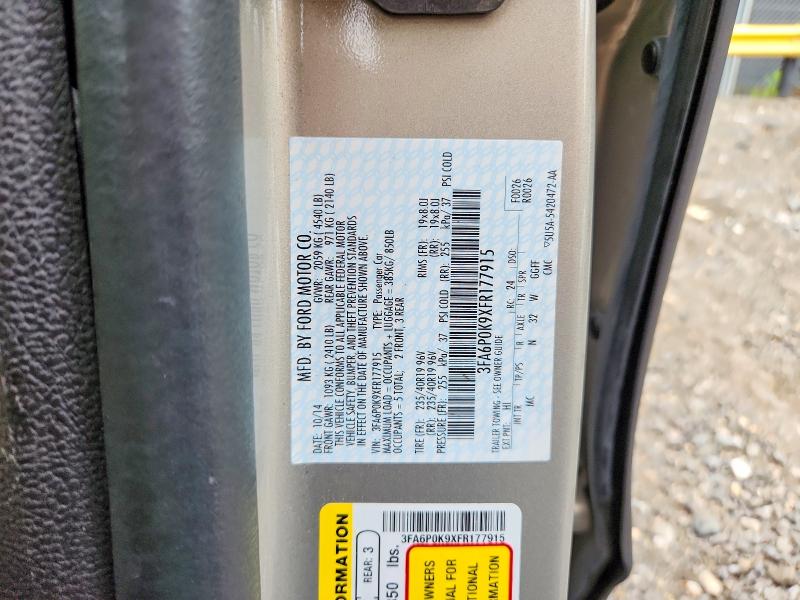 Продаж на аукціоні авто 2015 Ford Fusion, vin: 3FA6P0K9XFR177915, номер лоту: 54114166