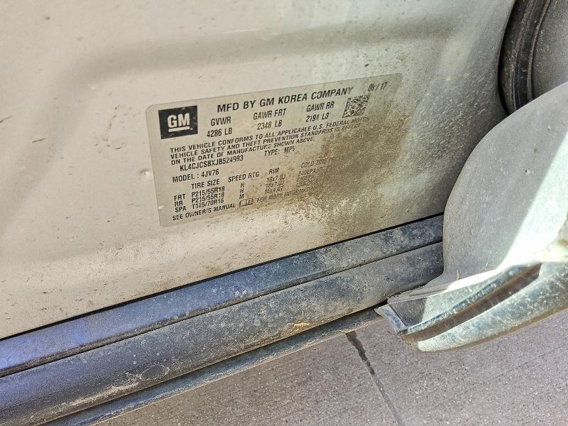 2018 Buick Encore მანქანა იყიდება აუქციონზე, vin: KL4CJCSBXJB524993, აუქციონის ნომერი: 52088036