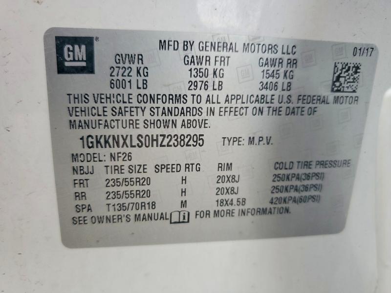 Продажа на аукционе авто 2017 Gmc Acadia, vin: 1GKKNXLS0HZ238295, номер лота: 55061606