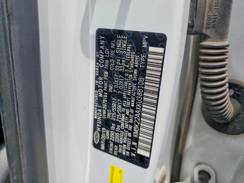 2019 Hyundai Kona მანქანა იყიდება აუქციონზე, vin: KM8K22AAXKU388108, აუქციონის ნომერი: 54753006