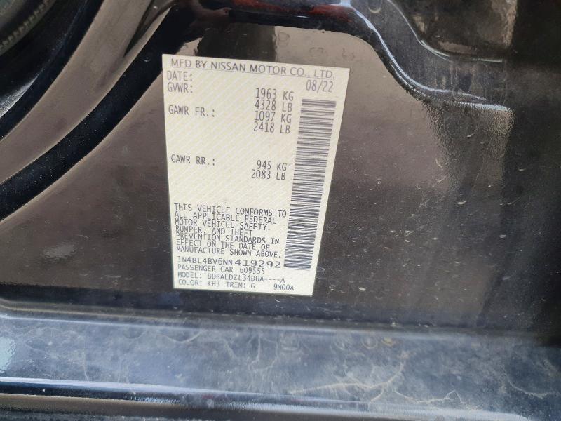 Продажа на аукционе авто 2022 Nissan Altima, vin: 1N4BL4BV6NN419292, номер лота: 54405366