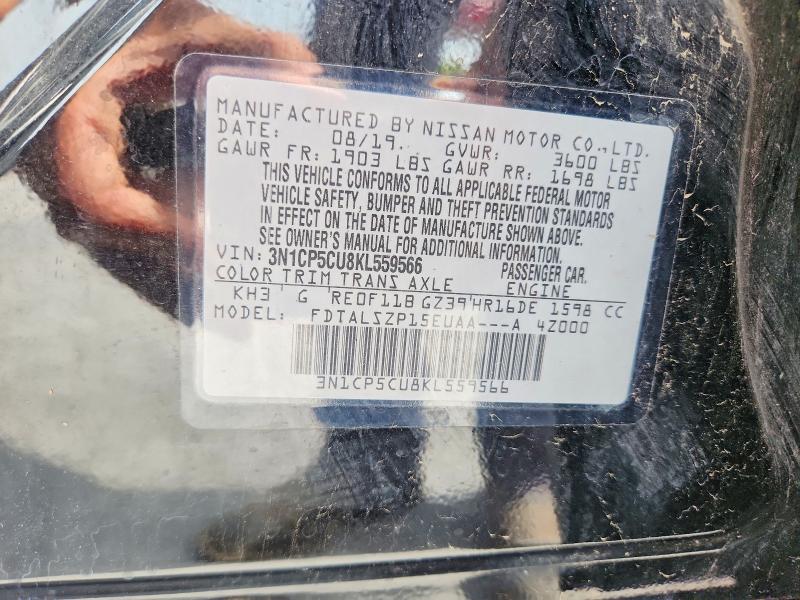 Aukcja sprzedaży 2019 Nissan Kicks, vin: 3N1CP5CU8KL559566, numer aukcji: 55049876