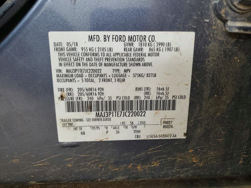 Aukcja sprzedaży 2018 Ford Ecosport, vin: MAJ3P1TE7JC220022, numer aukcji: 52069276