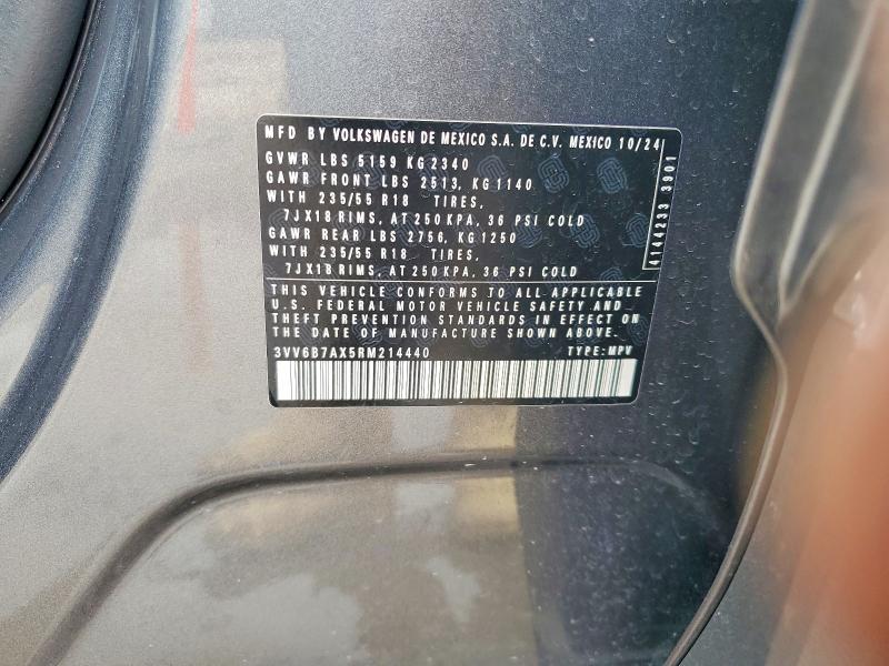 Aukcja sprzedaży 2024 Volkswagen Tiguan, vin: 3VV6B7AX5RM214440, numer aukcji: 54116286