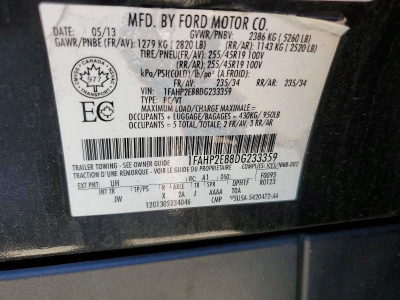 2013 Ford Taurus მანქანა იყიდება აუქციონზე, vin: 1FAHP2E88DG233359, აუქციონის ნომერი: 53005756