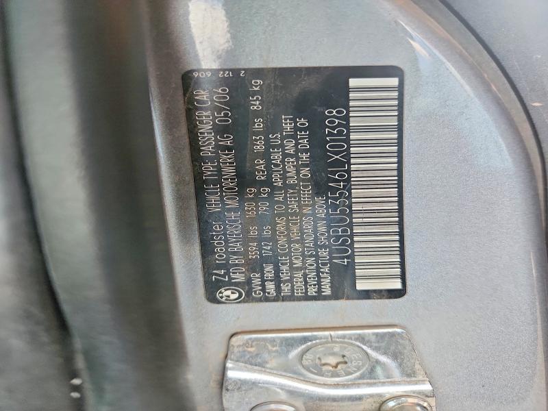 Aukcja sprzedaży 2006 Bmw Z4, vin: 4USBU53546LX01398, numer aukcji: 53784966