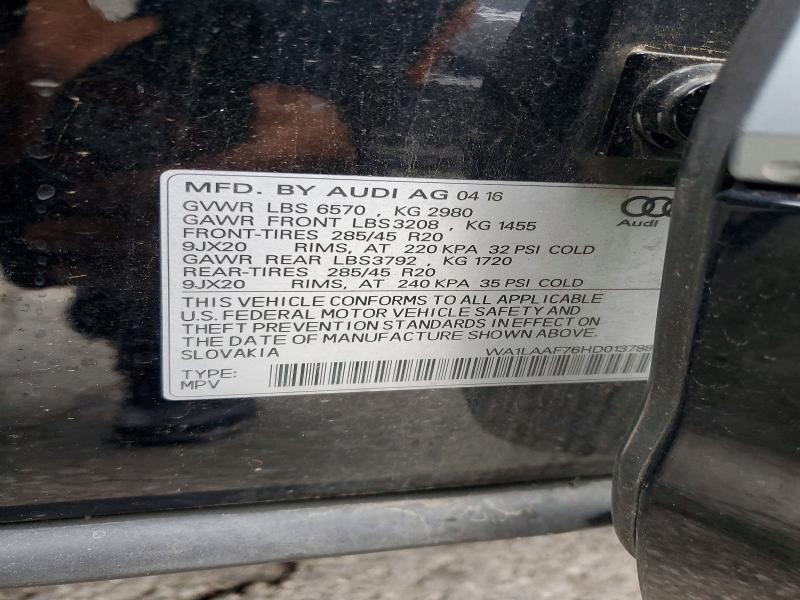 Продажа на аукционе авто 2017 Audi Q7, vin: WA1LAAF76HD013788, номер лота: 53881856