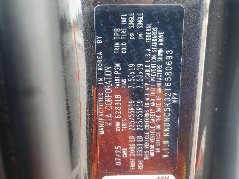54317306 :رقم المزاد ، KNDNC5K32T6580693 vin ، 2026 Kia Carnival مزاد بيع