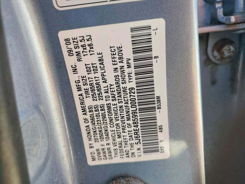 Aukcja sprzedaży 2009 Honda Cr-v, vin: 5J6RE48599L000729, numer aukcji: 54673826