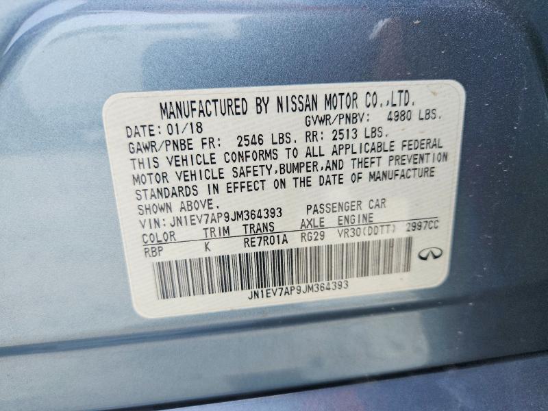 Aukcja sprzedaży 2018 Infiniti Q50, vin: JN1EV7AP9JM364393, numer aukcji: 54688146