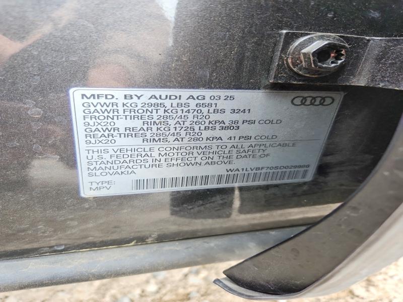 52875616 :رقم المزاد ، WA1LVBF70SD029986 vin ، 2025 Audi Q7 مزاد بيع