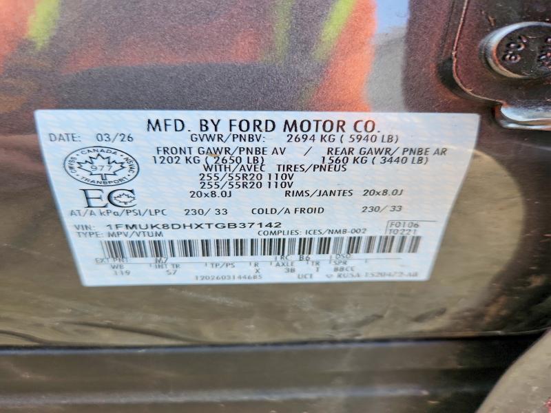 Продажа на аукционе авто 2026 Ford Explorer, vin: 1FMUK8DHXTGB37142, номер лота: 53828436