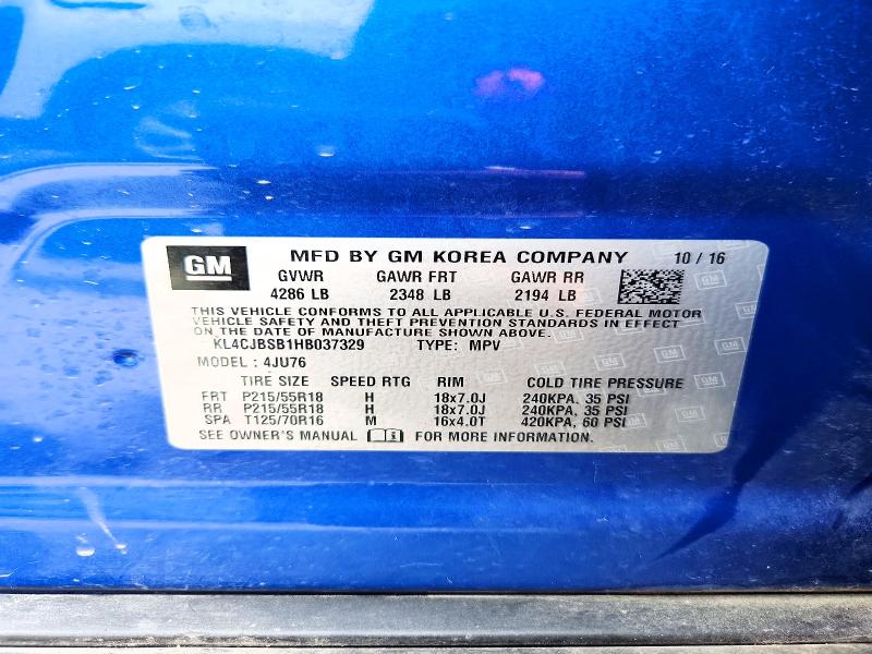 Продажа на аукционе авто 2017 Buick Encore, vin: KL4CJBSB1HB037329, номер лота: 55437576