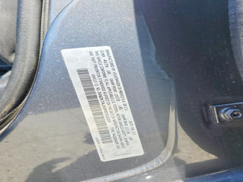 Auction sale of the 2011 Volkswagen Jetta, vin: 3VW2K7AJ6BM391039, lot number: 52910976