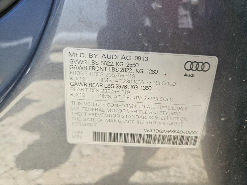 53560996 :رقم المزاد ، WA1DGAFP8EA040233 vin ، 2014 Audi Q5 مزاد بيع